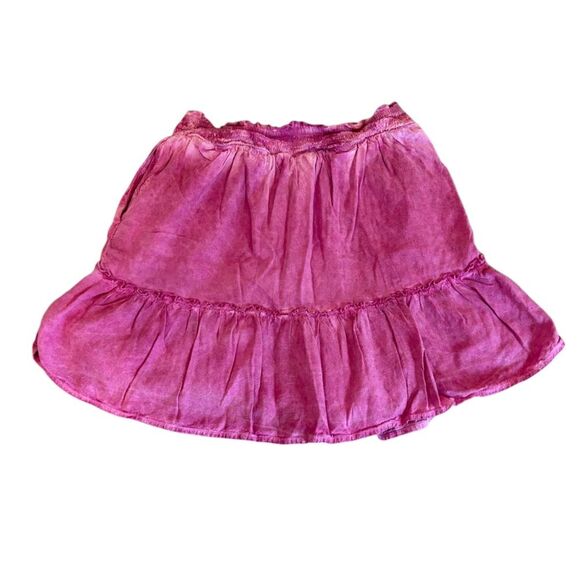 Anthropologie Pilcro Giulia Mini Skirt Pink Ruffle Pockets Lined Womens Small - Picture 4 of 12